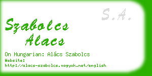 szabolcs alacs business card