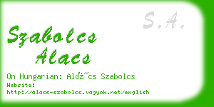 szabolcs alacs business card